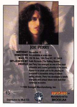 1991 Brockum Rock Cards - Promos #15 Joe Perry Back