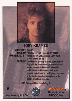 1991 Brockum Rock Cards - Promos #16 Joey Kramer Back