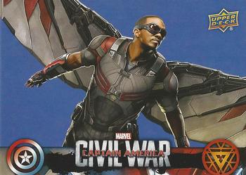 2016 Upper Deck Captain America Civil War (Walmart) #CW6 (Falcon)                                    Sam Wilson served in the 85th Pararescue Division, Front