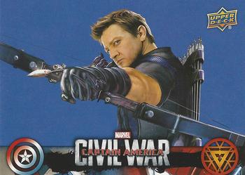 2016 Upper Deck Captain America Civil War (Walmart) #CW19 (Hawkeye)                                   After working alongside Black Widow on numerous Front