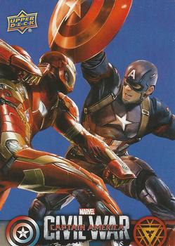 2016 Upper Deck Captain America Civil War (Walmart) #CW35 (Iron Man vs. Captain America)              After countless disputes, Iron Man and Captain Front