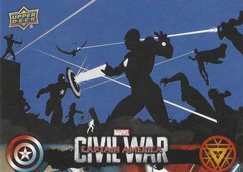 2016 Upper Deck Captain America Civil War (Walmart) #CW48 (Team vs. Team silhouette)                  The Avengers were intended to be Earth's first and Front