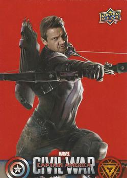 2016 Upper Deck Captain America Civil War (Walmart) #CW38 (Hawkeye) The skilled archer is attentive to change, ready t Front