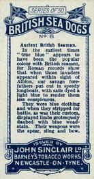 1926 Sinclair British Sea Dogs #6 Ancient British Seaman Back
