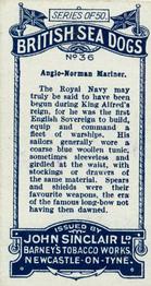1926 Sinclair British Sea Dogs #36 Anglo-Norman Mariner Back