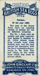 1926 Sinclair British Sea Dogs #49 Seaman of the Year 1880 Back