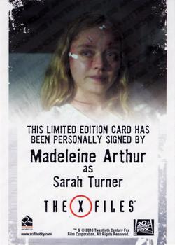 2018 Rittenhouse X-Files Seasons 10 & 11 - Autographs #NNO Madeleine Arthur Back