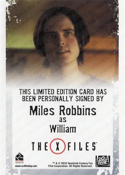 2018 Rittenhouse X-Files Seasons 10 & 11 - Autographs #NNO Miles Robbins Back