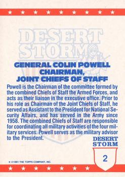 1991 Topps Desert Storm (UK) #2 General Colin Powell Back