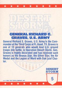 1991 Topps Desert Storm (UK) #5 General Richard G. Graves Back