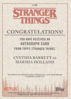 2018 Topps Stranger Things - Autographs #A-MH Cynthia Barrett Back