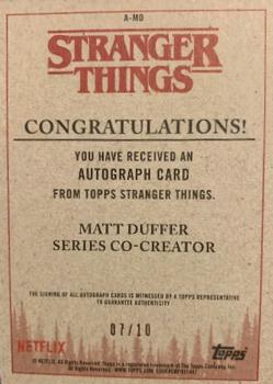 2018 Topps Stranger Things - Autographs Blue #A-MD Matt Duffer Back