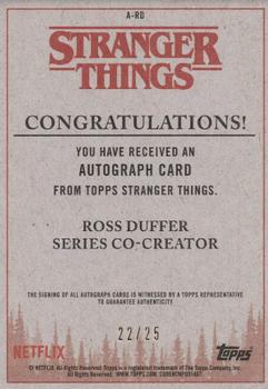 2018 Topps Stranger Things - Autographs Purple #A-RD Ross Duffer Back