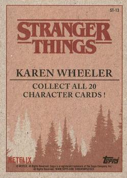 2018 Topps Stranger Things - Character Cards #ST-13 Karen Wheeler Back