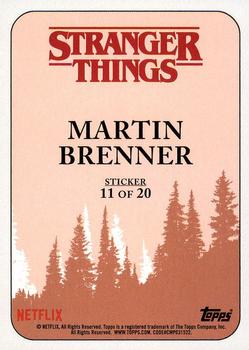 2018 Topps Stranger Things - Character Stickers #11 Martin Brenner Back