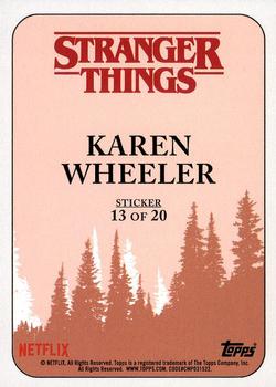 2018 Topps Stranger Things - Character Stickers #13 Karen Wheeler Back