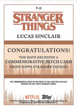 2018 Topps Stranger Things - Commemorative Patch #P-LS Lucas Sinclair Back