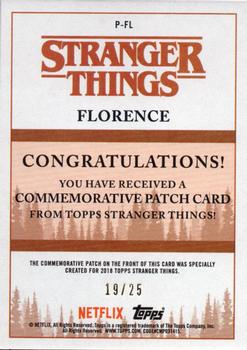 2018 Topps Stranger Things - Commemorative Patch Purple #NNO Florence Back