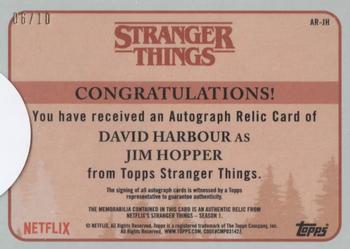 2018 Topps Stranger Things - Costume Relic Autograph #AR-JH David Harbour Back