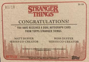 2018 Topps Stranger Things - Dual Autograph #DA-DB Matt Duffer / Ross Duffer Back