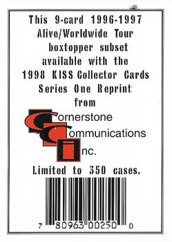 1997 Cornerstone Kiss Series One - Alive Worldwide Tour Gold Foil #NNO Header card Back
