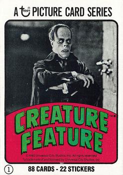 1980 Topps You'll Die Laughing Creature Feature #1 Title Card / Checklist Front