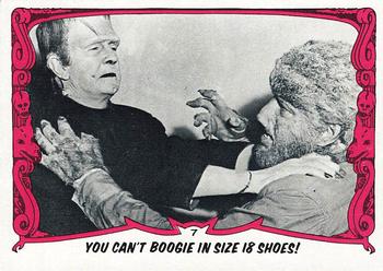 1980 Topps You'll Die Laughing Creature Feature #7 You Can't Boogie in Size 18 Shoes! Front
