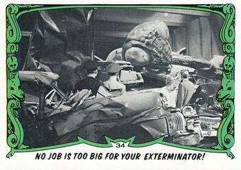 1980 Topps You'll Die Laughing Creature Feature #34 No Job Is Too Big For Your Exterminator! Front