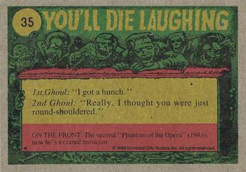 1980 Topps You'll Die Laughing Creature Feature #35 Trick Or Treat! Back
