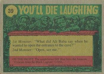 1980 Topps You'll Die Laughing Creature Feature #39 Who Stole My Rubber Duck? Back