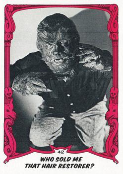 1980 Topps You'll Die Laughing Creature Feature #42 Who Sold Me That Hair Restorer? Front