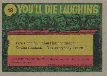 1980 Topps You'll Die Laughing Creature Feature #48 I Tell You, Rover...It's a Dog-Eat-Dog World! Back
