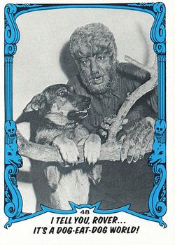 1980 Topps You'll Die Laughing Creature Feature #48 I Tell You, Rover...It's a Dog-Eat-Dog World! Front