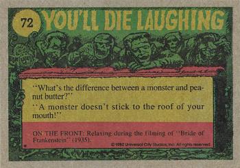 1980 Topps You'll Die Laughing Creature Feature #72 Man, That's Coffee! Back