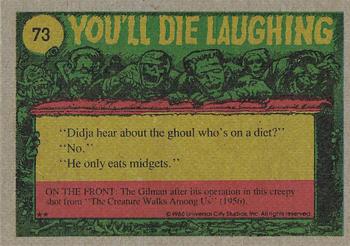 1980 Topps You'll Die Laughing Creature Feature #73 Must Have Been Someone I Ate! Back