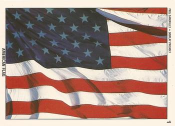 1991 Topps Desert Storm Glossy - Stickers #1 American Flag Front