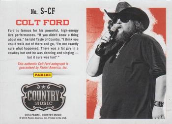 2014 Panini Country Music - Signatures #S-CF Colt Ford Back