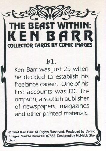 1994 Comic Images Ken Barr the Beast Within - Foil #F1 Ken Barr was just 25 when he decid Back