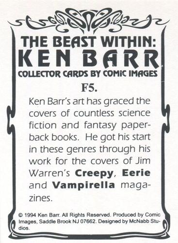 1994 Comic Images Ken Barr the Beast Within - Foil #F5 Ken Barr's art has graced the cove Back