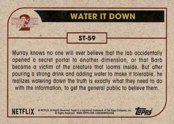 2019 Topps Stranger Things Series 2 #ST-59 Water it Down Back