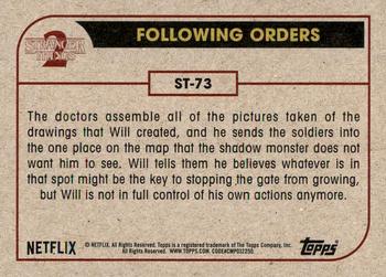 2019 Topps Stranger Things Series 2 #ST-73 Following Orders Back