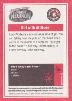 2002 Ore Ida Adventures of Jimmy Neutron Boy Genius #8 Girl with Attitude Back