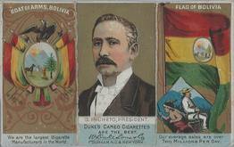 1888 W. Duke, Sons & Co. Rulers, Flags, Coat of Arms (N126) - Triple-folder Design #NNO Bolivia Front