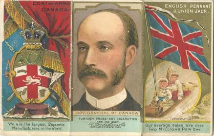 1888 W. Duke, Sons & Co. Rulers, Flags, Coat of Arms (N126) - Triple-folder Design #NNO Canada Front