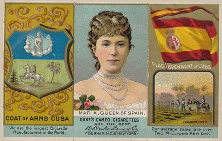 1888 W. Duke, Sons & Co. Rulers, Flags, Coat of Arms (N126) - Triple-folder Design #NNO Cuba Front