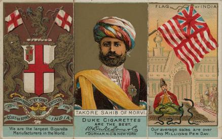 1888 W. Duke, Sons & Co. Rulers, Flags, Coat of Arms (N126) - Triple-folder Design #NNO India Front