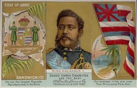 1888 W. Duke, Sons & Co. Rulers, Flags, Coat of Arms (N126) - Triple-folder Design #NNO Sandwich Islands Front
