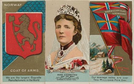 1888 W. Duke, Sons & Co. Rulers, Flags, Coat of Arms (N126) - Triple-folder Design #NNO Sweden Front