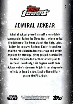 2018 Topps Finest Star Wars - Refractor #3 Admiral Ackbar Back