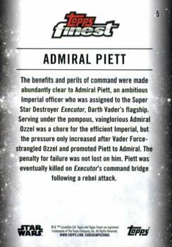 2018 Topps Finest Star Wars - Refractor #5 Admiral Piett Back